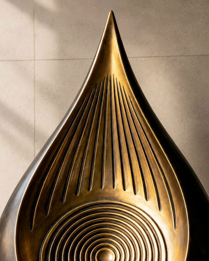 Handcrafted bronze sculpture surface detail showing artisan finishing