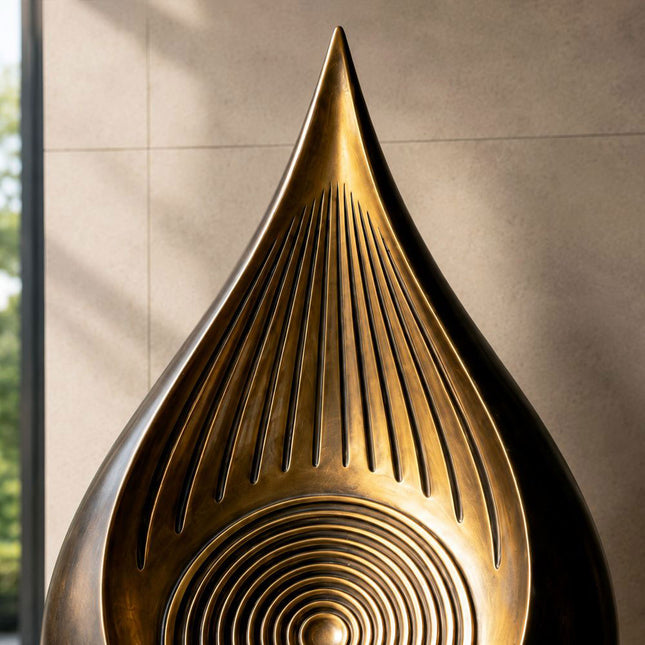 Handcrafted bronze sculpture surface detail showing artisan finishing