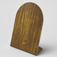 Brushed bronze finish featuring a refined linear brushed texture.
