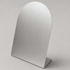 Brushed satin stainless steel finish with a smooth linear texture and soft sheen