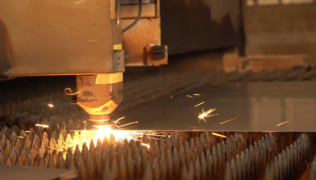 CNC laser cutting machine used for precision metal sculpture fabrication