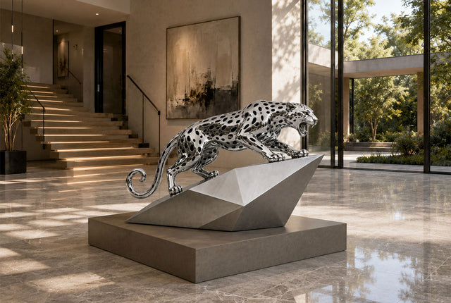 Luxury indoor sculpture featured in a contemporary architectural interior