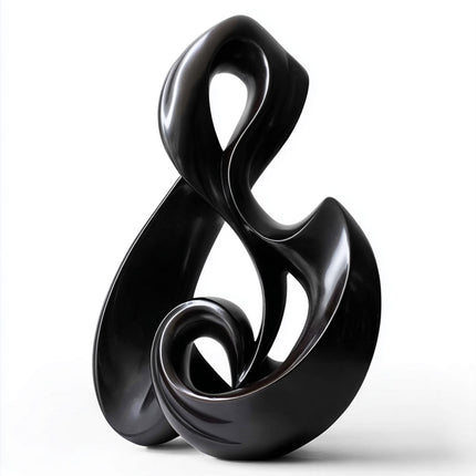 Flowing abstract stainless steel sculpture