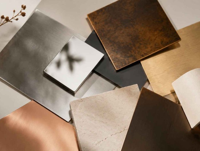 A curated selection of sculpture materials and finishes, showcasing different textures and expressions for custom handcrafted artworks.