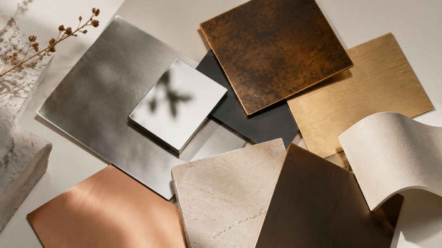 A curated selection of sculpture materials and finishes, showcasing different textures and expressions for custom handcrafted artworks.
