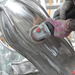 Fine sanding stainless steel sculpture surface for smooth and uniform finish