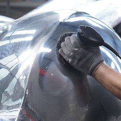Mirror polishing stainless steel sculpture to achieve highly reflective luxury finish