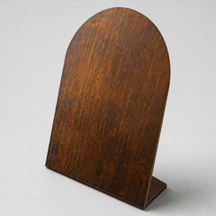 Weathered bronze finish with naturally worn textures and handcrafted patina details.